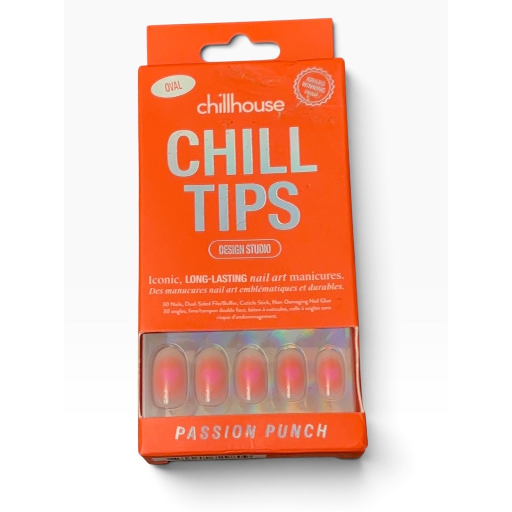 Chillhouse Chill Tips Press-On Nails Passion Punch Oval 30 Count Nail Art Kit